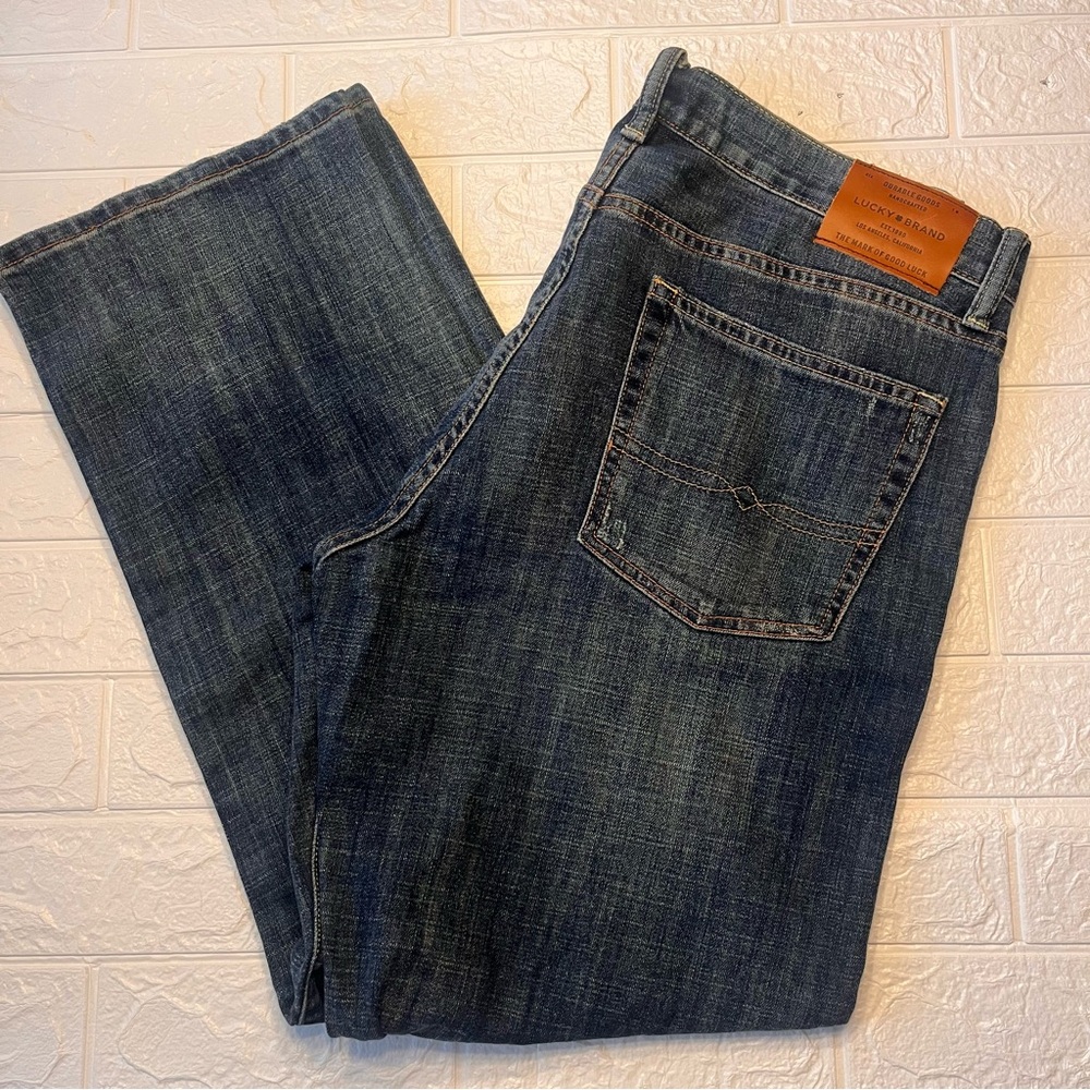 Lucky Brand Men’s 34x30 Dark Blue Straight Jeans 181 Relaxed Straight